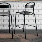 High Stackable Outdoor Stool Made in Italy, 2 Pieces - Trixie Viadurini