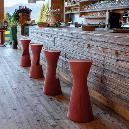 High Garden Stool in Colored Polyethylene Made in Italy - Desmond Viadurini