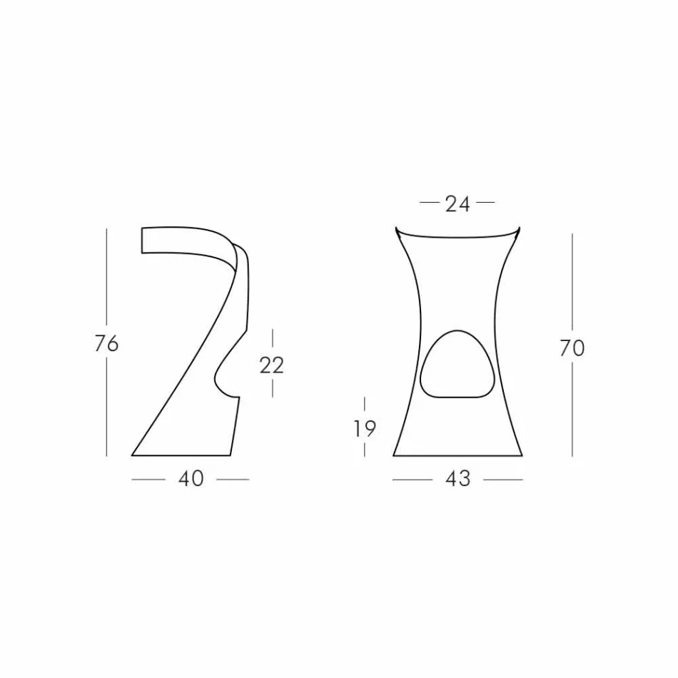 Modern High Design Stool in Polyethylene - Koncord Next by Slide Viadurini