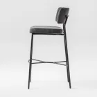 High Quality Stool with Velvet Upholstery Made in Italy - Alaska Viadurini