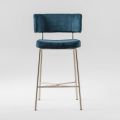 High Precious Stool with Velvet Upholstery Made in Italy - Alaska