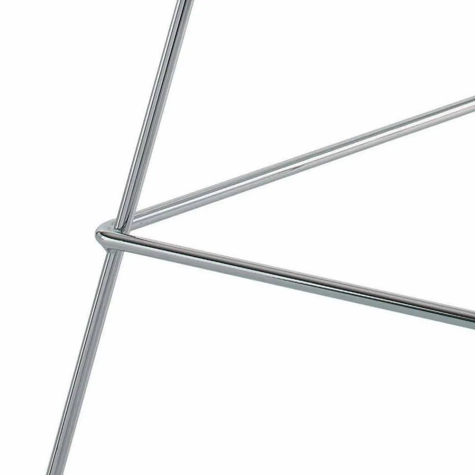 High Leather Bar Stool with Steel Structure Made in Italy - Beniamino Viadurini