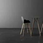 Bar Stool with Armrests in Wood and Plastic Various Colors - Faz Wood by Vondom Viadurini