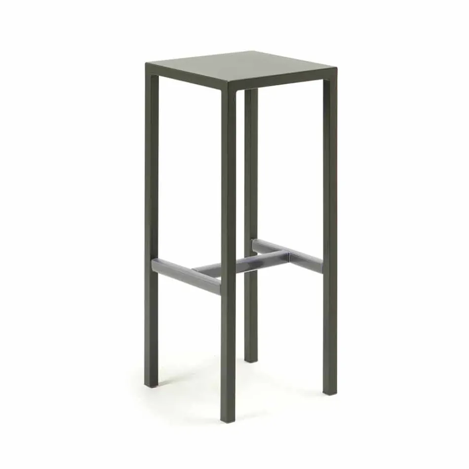 Outdoor Bar Stool in Powder Coated Metal Made in Italy - Meone Viadurini