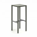 Outdoor Bar Stool in Powder Coated Metal Made in Italy - Meone