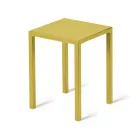 Low Square Steel Outdoor Stool Made in Italy - Azul Viadurini