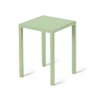 Low Square Steel Outdoor Stool Made in Italy - Azul Viadurini