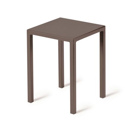 Low Square Steel Outdoor Stool Made in Italy - Azul Viadurini
