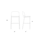 Stool with Metal Base and Faux Leather Seat Made in Italy - Ivy Viadurini