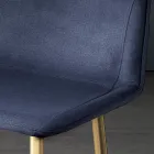 Stool with Metal Legs and Monocoque Fabric Seat Made in Italy - Hinata Viadurini