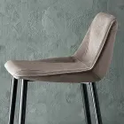 Stool with Metal Legs and Monocoque Fabric Seat Made in Italy - Hinata Viadurini