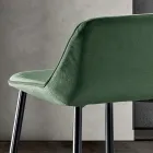 Stool with Metal Legs and Monocoque Fabric Seat Made in Italy - Hinata Viadurini