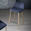 Stool with Metal Legs and Monocoque Fabric Seat Made in Italy - Hinata