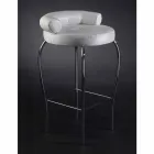 Stool with Steel Structure and Fabric Seat Made in Italy - Warsaw Viadurini