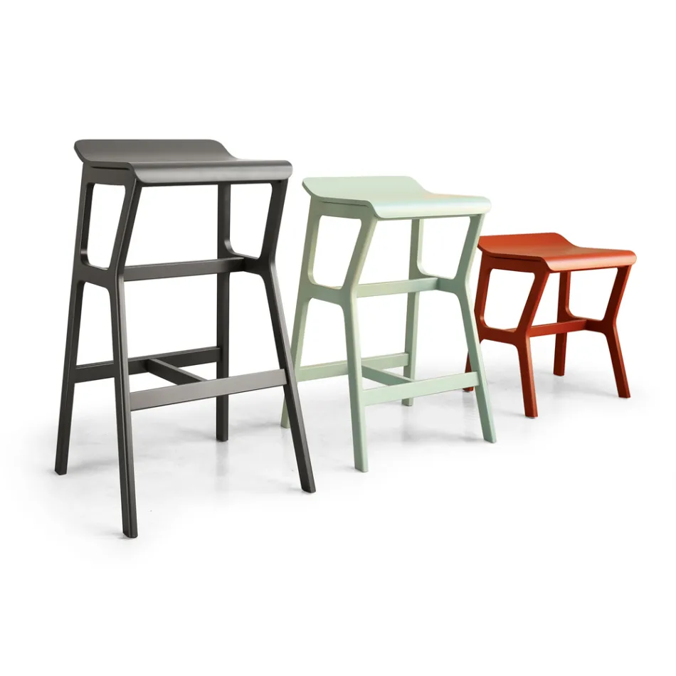 Stool with Solid Beech Wood Structure Made in Italy - Regensburg Viadurini