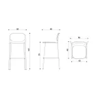 Kitchen Stool in Oak Wood and Metal Made in Italy 2 Pieces - Saffia Viadurini