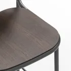 Kitchen Stool in Oak Wood and Metal Made in Italy 2 Pieces - Saffia Viadurini