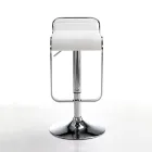 Bar Stool in Synthetic Leather and Metal - Berchelio Viadurini
