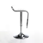 Bar Stool in Synthetic Leather and Metal - Berchelio Viadurini