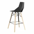 Indoor Bar Stool in Wood and Plastic Various Colors - Faz Wood by Vondom Viadurini