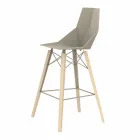 Indoor Bar Stool in Wood and Plastic Various Colors - Faz Wood by Vondom Viadurini