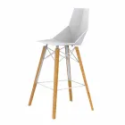 Indoor Bar Stool in Wood and Plastic Various Colors - Faz Wood by Vondom Viadurini