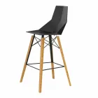 Indoor Bar Stool in Wood and Plastic Various Colors - Faz Wood by Vondom Viadurini