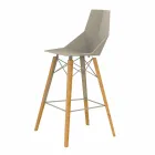 Indoor Bar Stool in Wood and Plastic Various Colors - Faz Wood by Vondom Viadurini