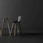 Indoor Bar Stool in Wood and Plastic Various Colors - Faz Wood by Vondom Viadurini