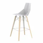Indoor Bar Stool in Wood and Plastic Various Colors - Faz Wood by Vondom Viadurini