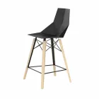 Design Kitchen Stool in Wood and Plastic Various Colors - Faz Wood by Vondom Viadurini