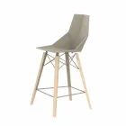Design Kitchen Stool in Wood and Plastic Various Colors - Faz Wood by Vondom Viadurini