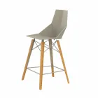 Design Kitchen Stool in Wood and Plastic Various Colors - Faz Wood by Vondom Viadurini