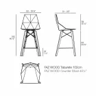 Design Kitchen Stool in Wood and Plastic Various Colors - Faz Wood by Vondom Viadurini