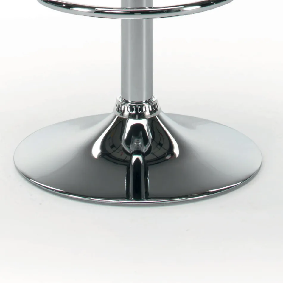 Kitchen Stool in Eco-Leather and Chromed Steel Made in Italy - Nirvana Viadurini