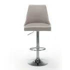 Kitchen Stool in Eco-Leather and Chromed Steel Made in Italy - Nirvana Viadurini