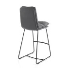 Kitchen Stool in Microfiber Gray Velvet Effect 2 Pieces - Fortaleza Viadurini