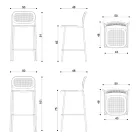 Outdoor Stackable Metal Stool Made in Italy 2 Pieces - Synergy Viadurini