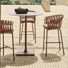 Outdoor Aluminum Stool Made in Italy - Emmacross by Varaschin Viadurini