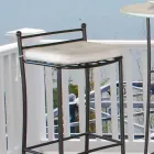 Graphite Iron Outdoor Stool Handcrafted in Italy - Zito Viadurini