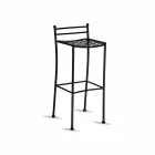 Graphite Iron Outdoor Stool Handcrafted in Italy - Zito Viadurini