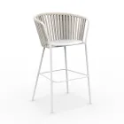 Stainless Steel Garden Stool and Rope Backrest - Luxura Viadurini