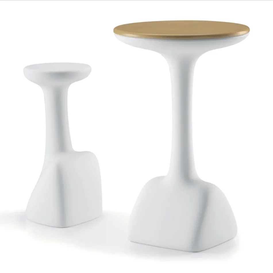 Garden Stool in Colored Polyethylene Made in Italy - Stromboli Viadurini