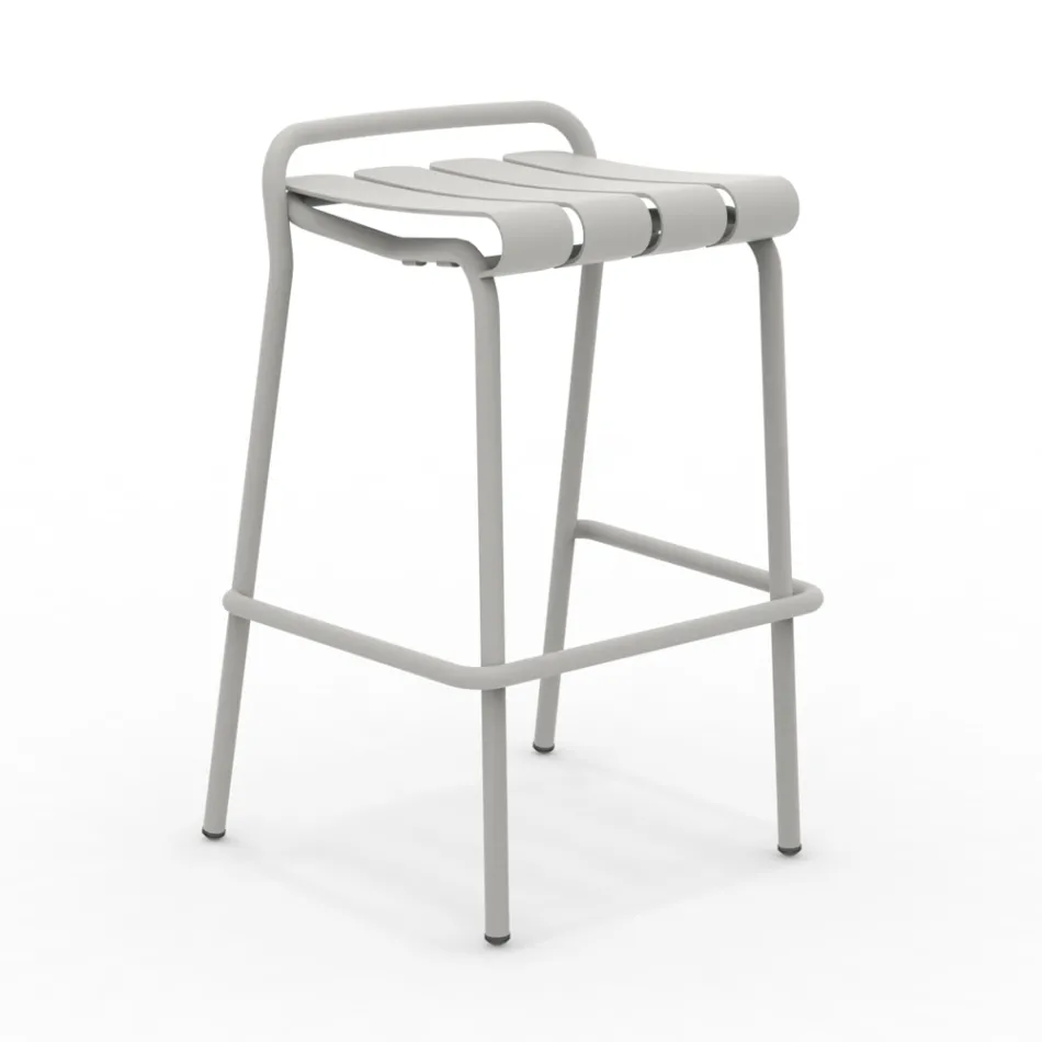 Garden Stool Made Entirely of Aluminum - Resplendent Viadurini