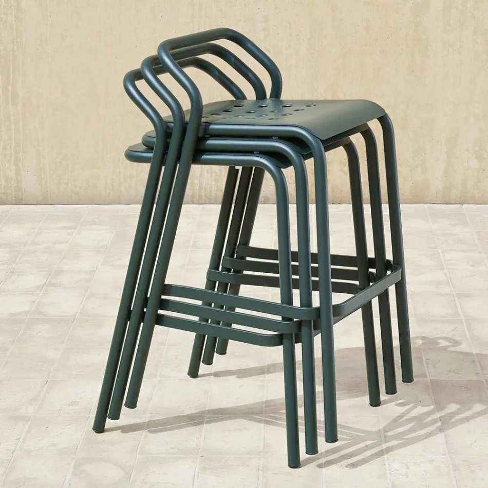 Garden Stool Aluminum Shell Made in Italy - Noss by Varaschin Viadurini