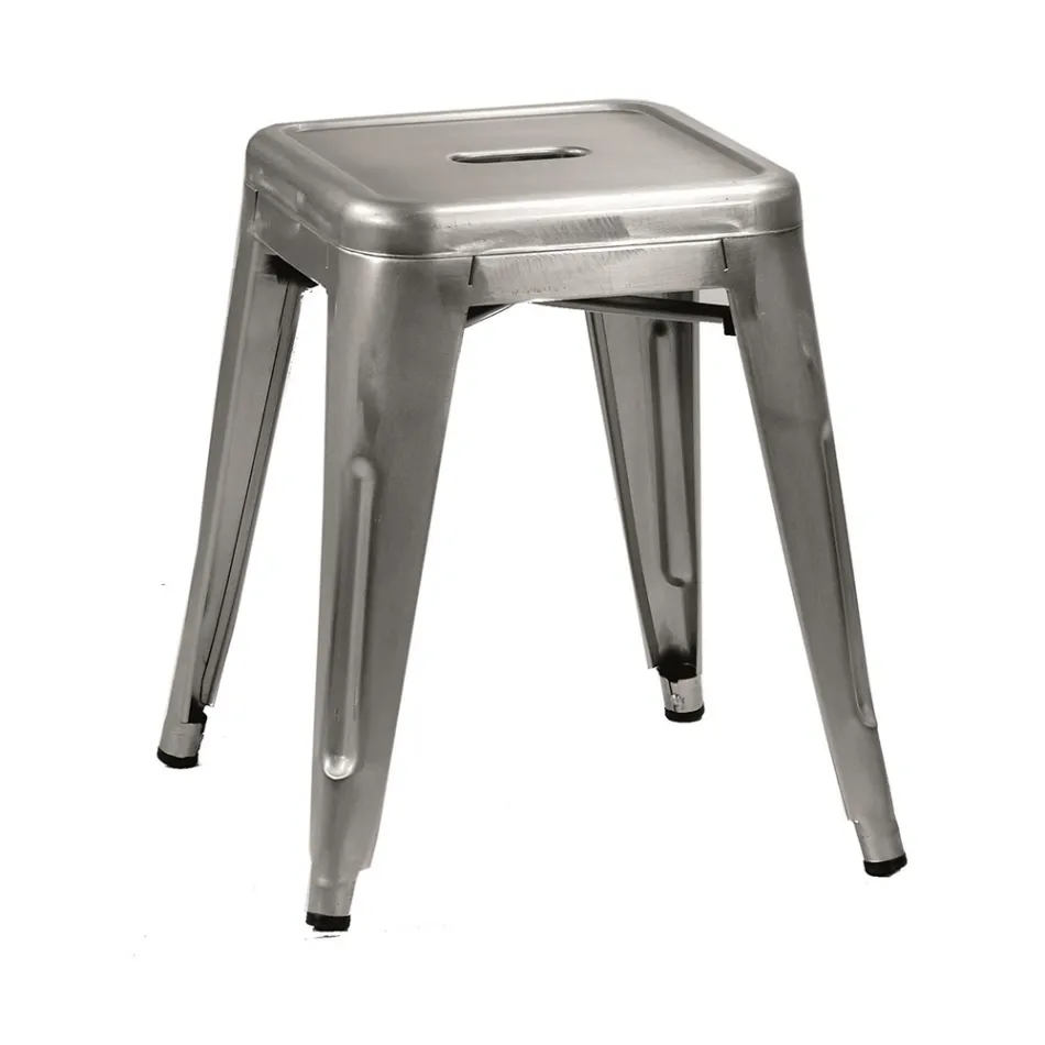 Indoor and Outdoor Iron Stool Height 45 cm - Stationery Viadurini