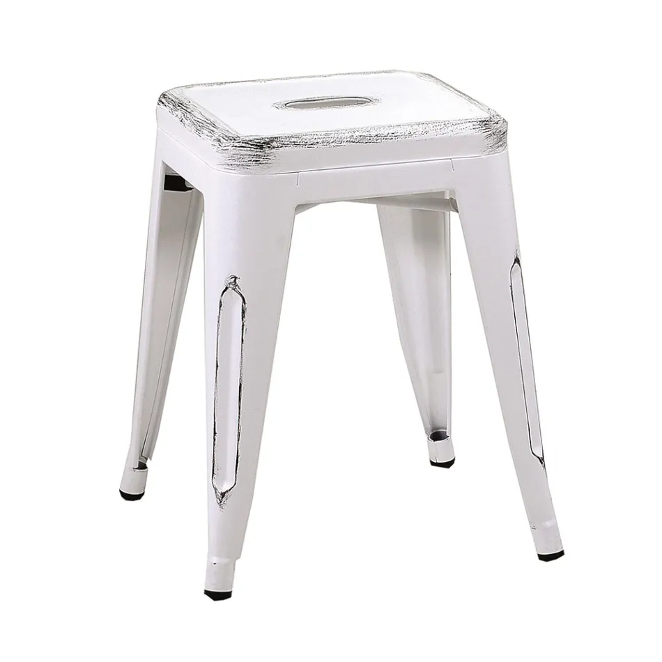 Indoor and Outdoor Iron Stool Height 45 cm - Stationery Viadurini