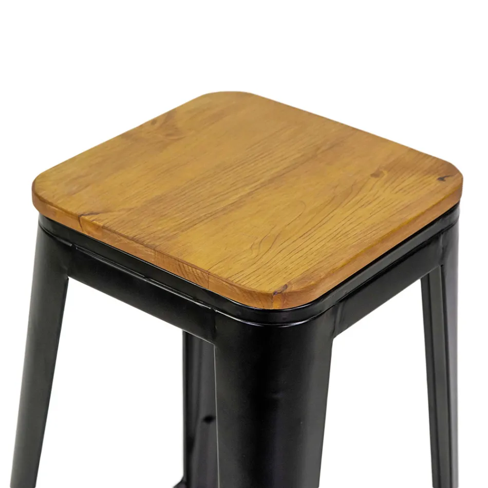Indoor and Outdoor Iron Stool Height 76 cm - Stationery Viadurini
