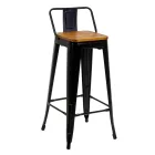Indoor and Outdoor Stool in Iron and Wood - Stationery Viadurini