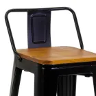 Indoor and Outdoor Stool in Iron and Wood - Stationery Viadurini